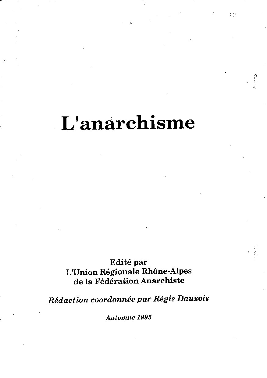 L'anarchisme