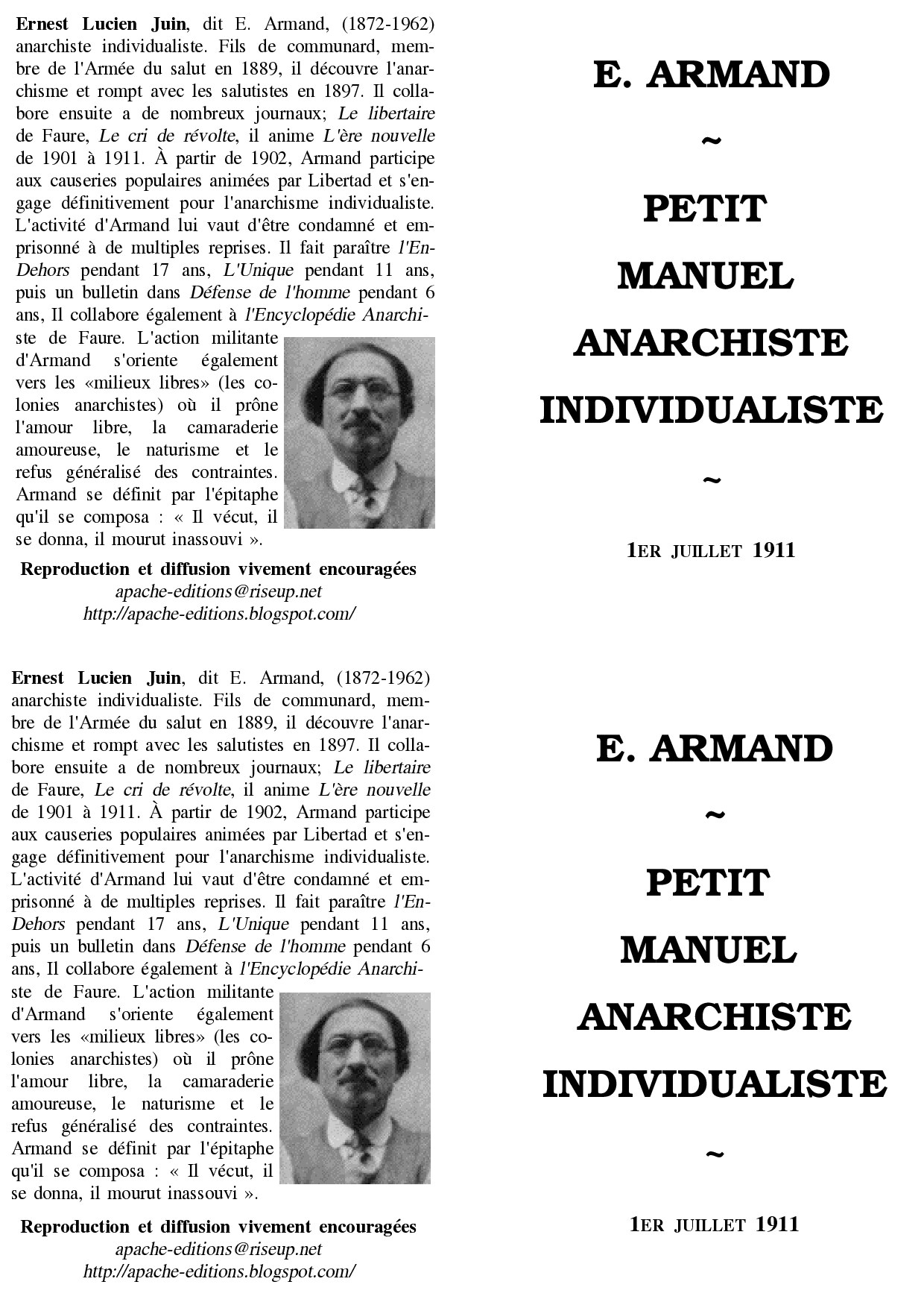 Petit manuel anarchiste individualiste