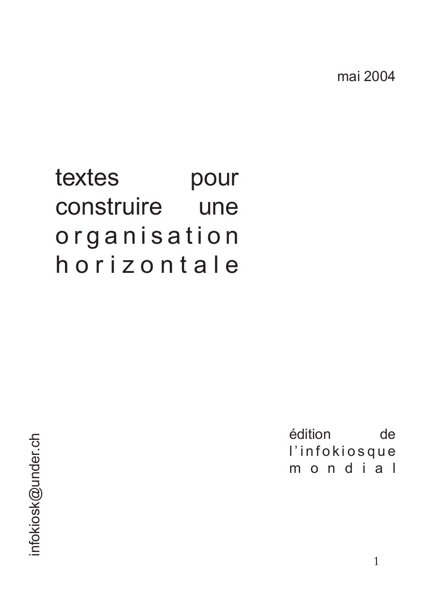 textes pour construire une organisation horizontale